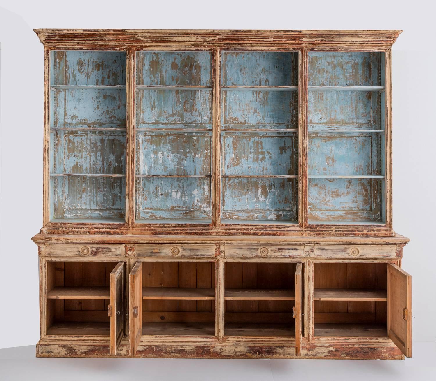 19th Century French Directoire Style Bibliothèque Bookcase in Original Paint 5