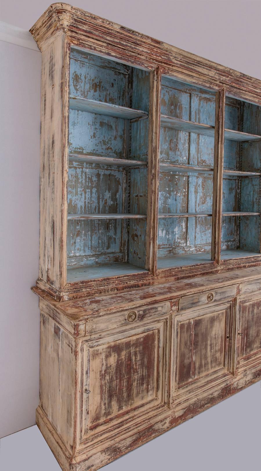 19th Century French Directoire Style Bibliothèque Bookcase in Original Paint 6