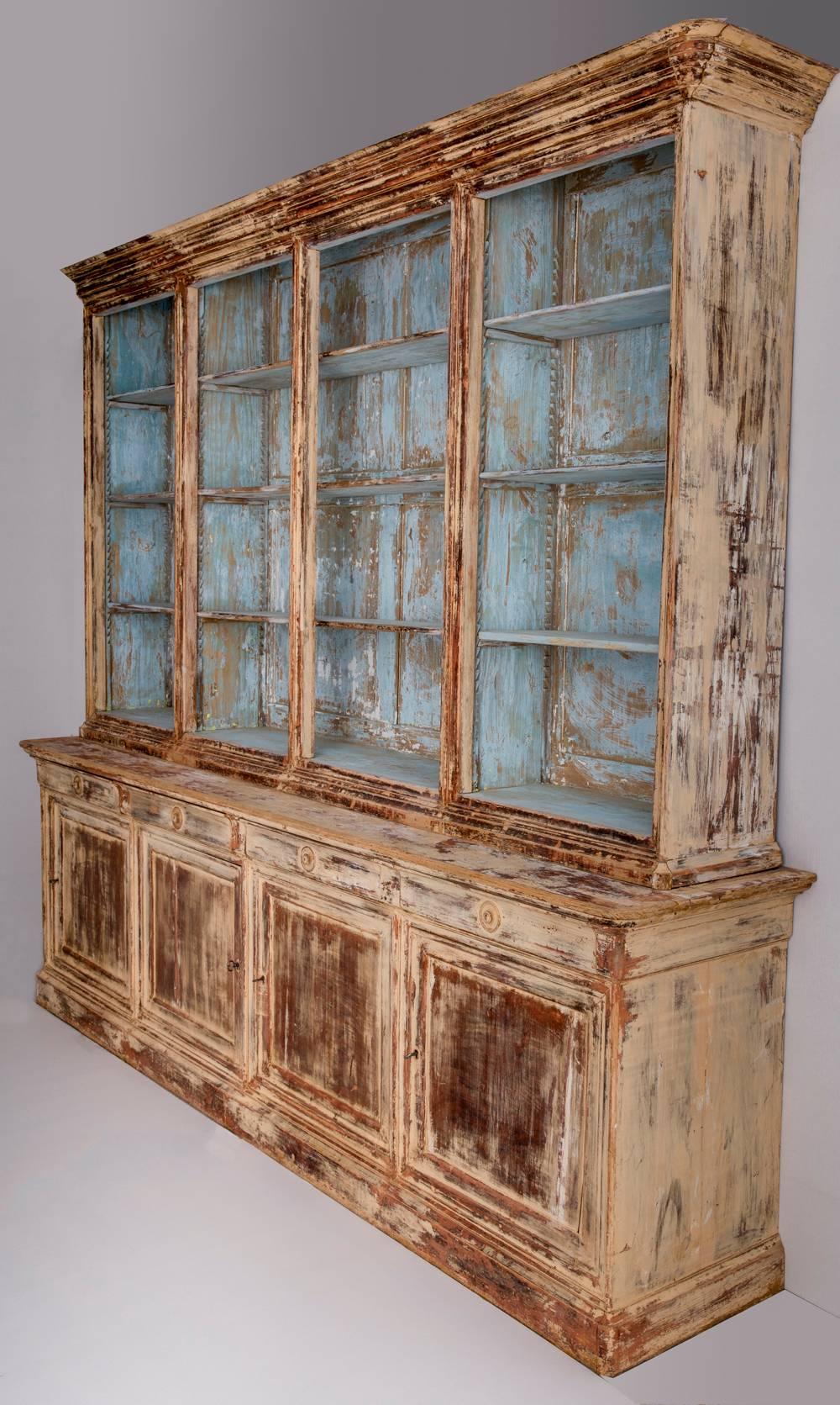 19th Century French Directoire Style Bibliothèque Bookcase in Original Paint 7