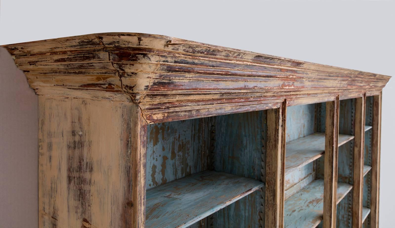 19th Century French Directoire Style Bibliothèque Bookcase in Original Paint 1