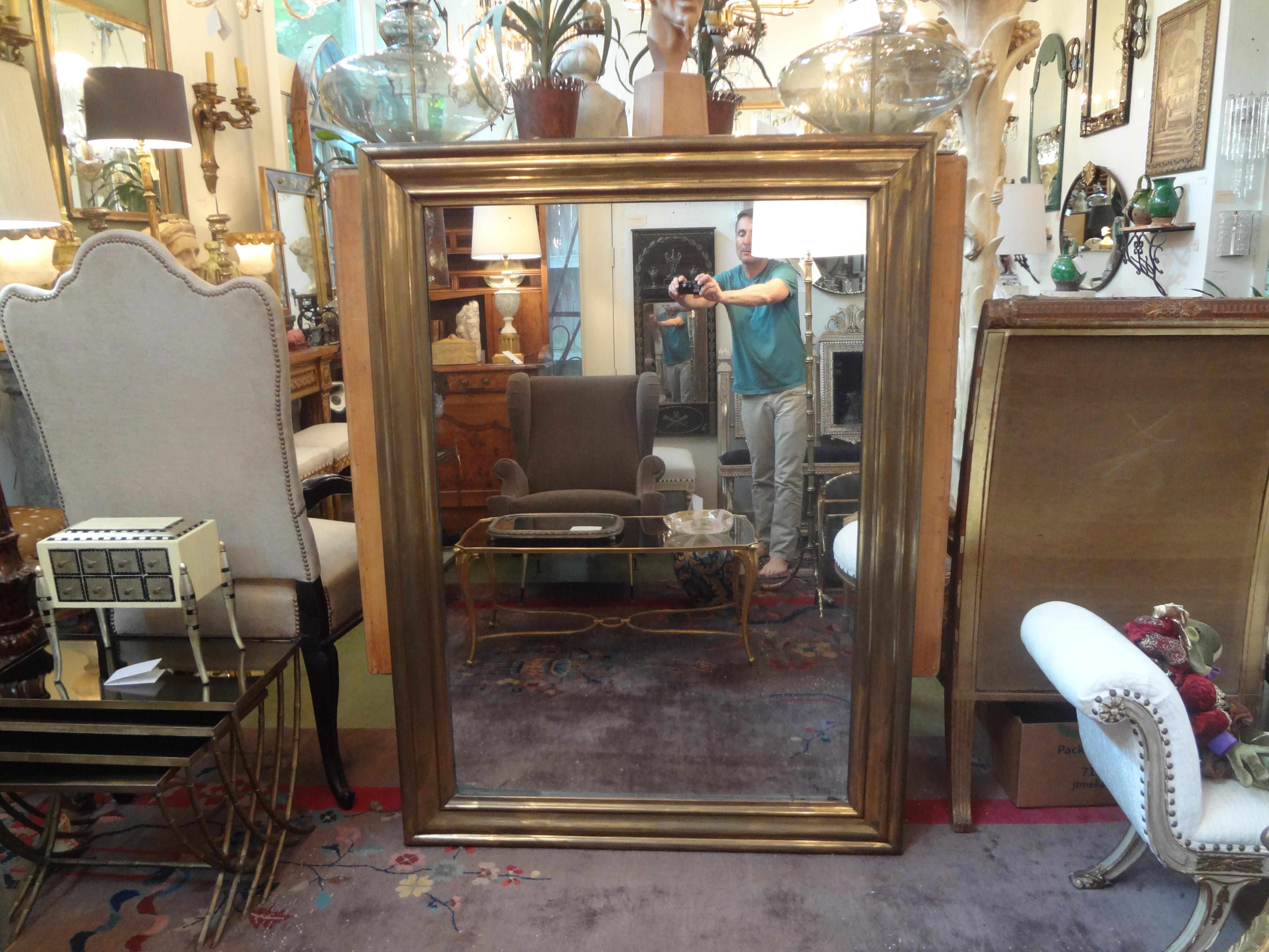 19th Century French Directoire Style Brass Mirror 2