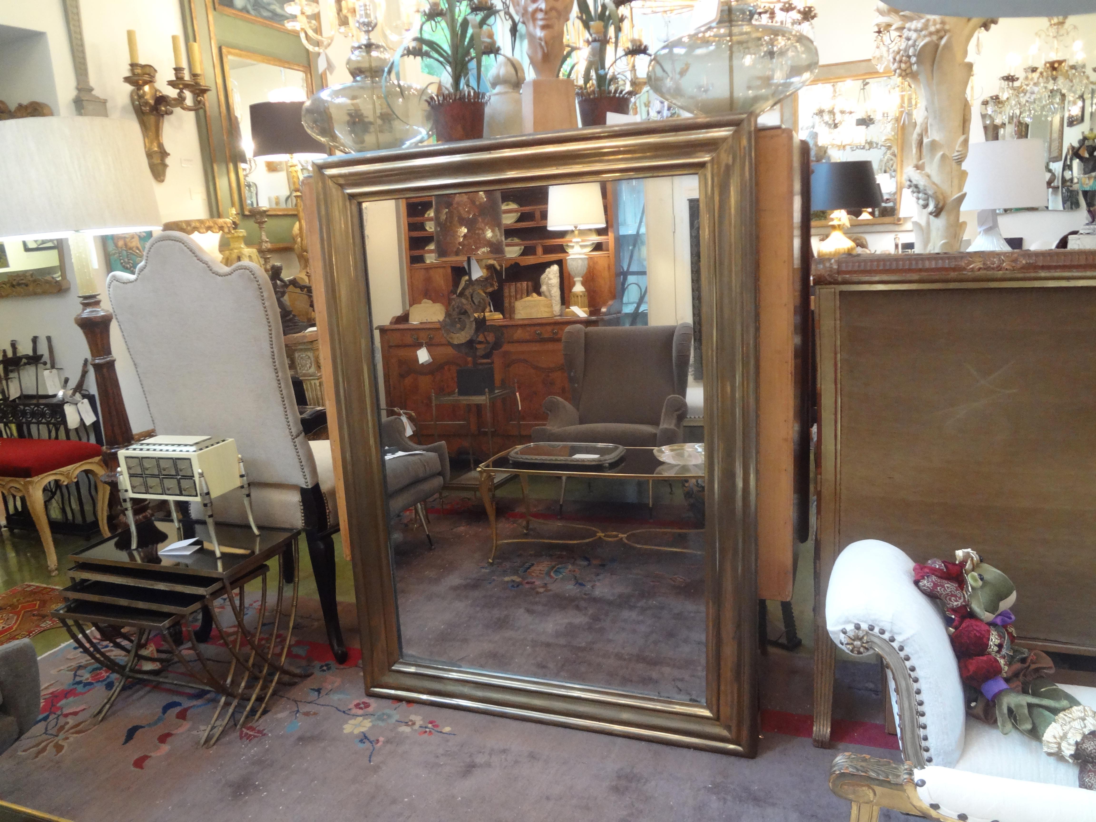 19th Century French Directoire Style Brass Mirror 9