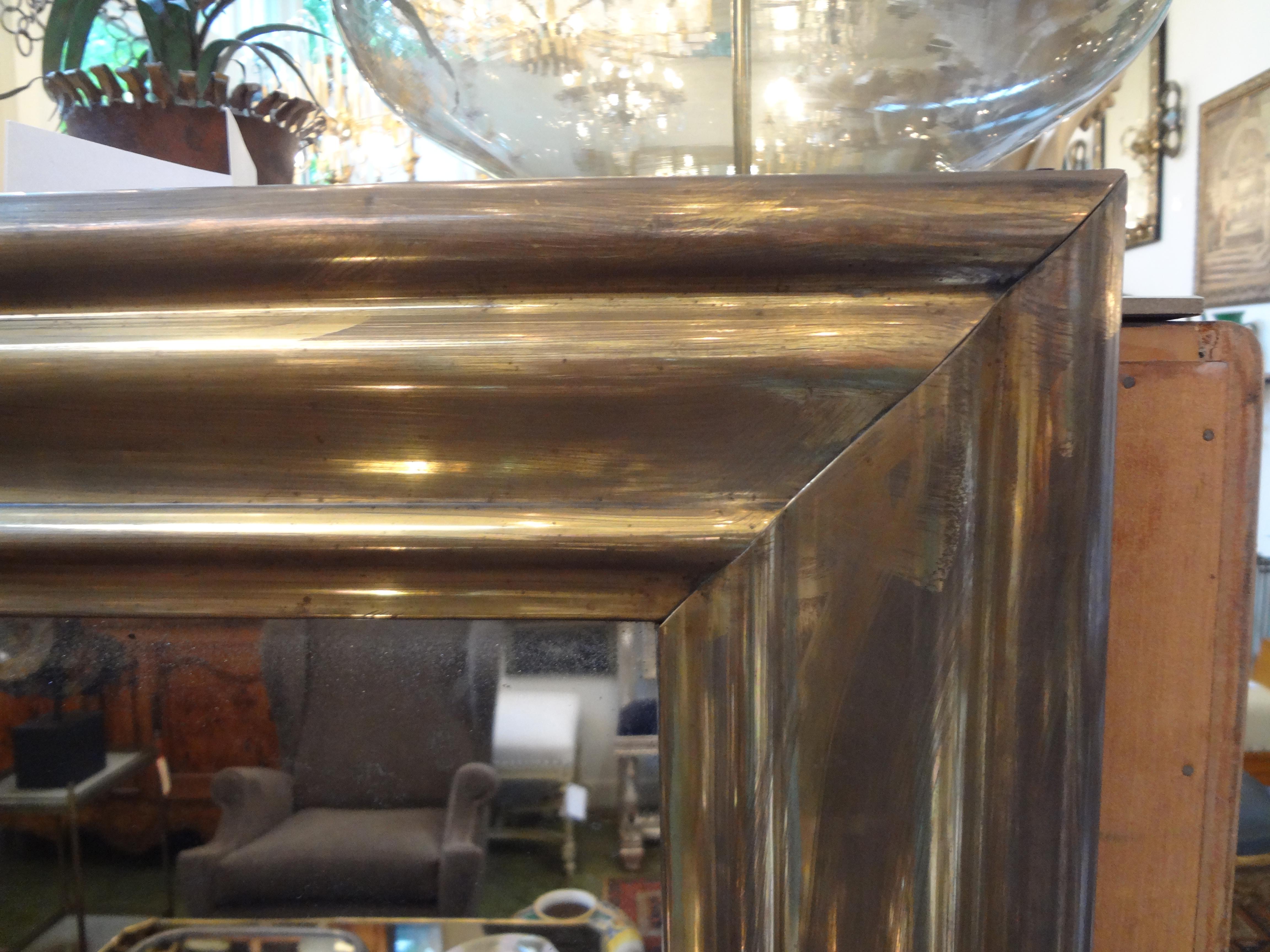 19th Century French Directoire Style Brass Mirror 4