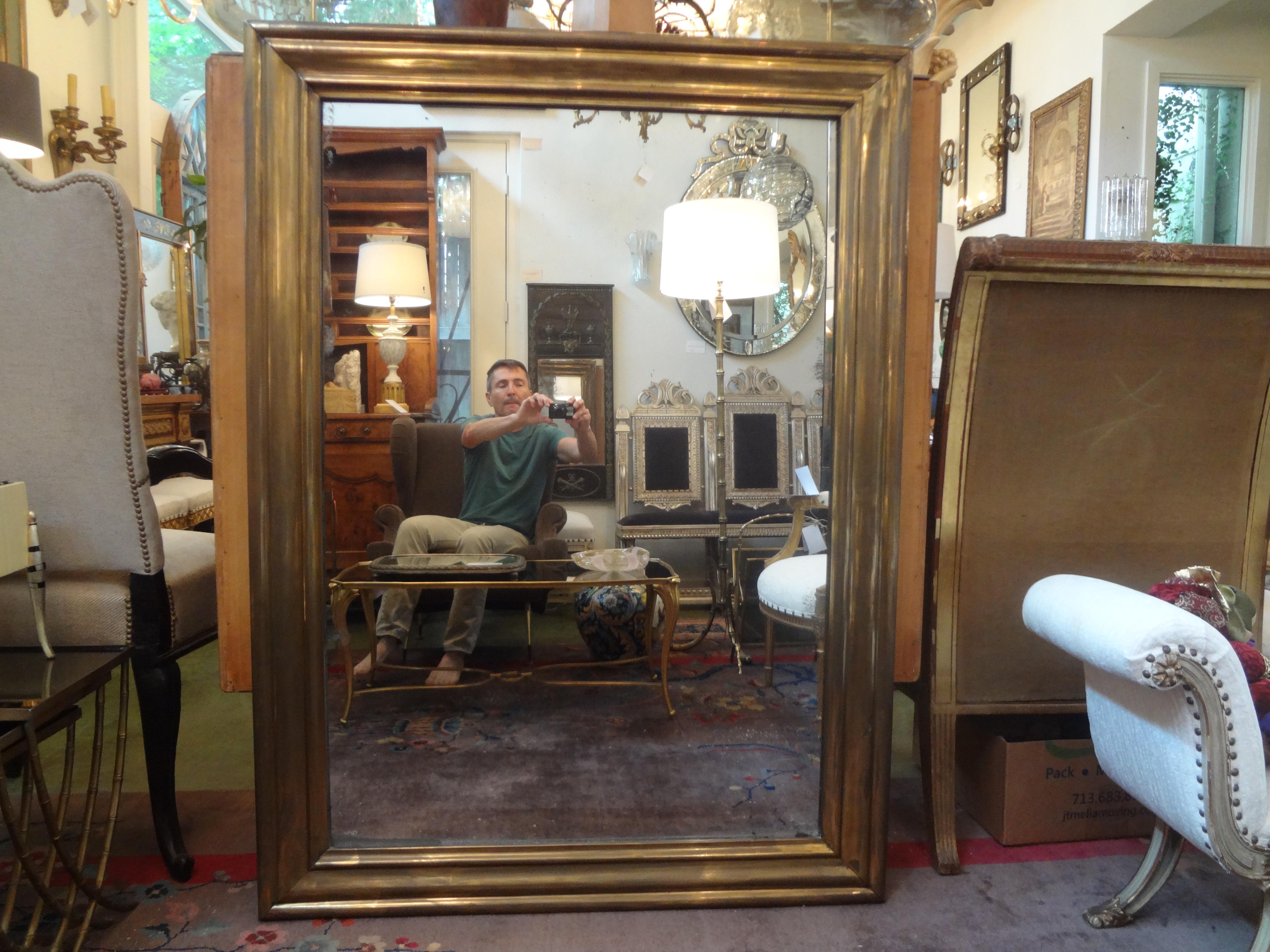 19th Century French Directoire Style Brass Mirror 5
