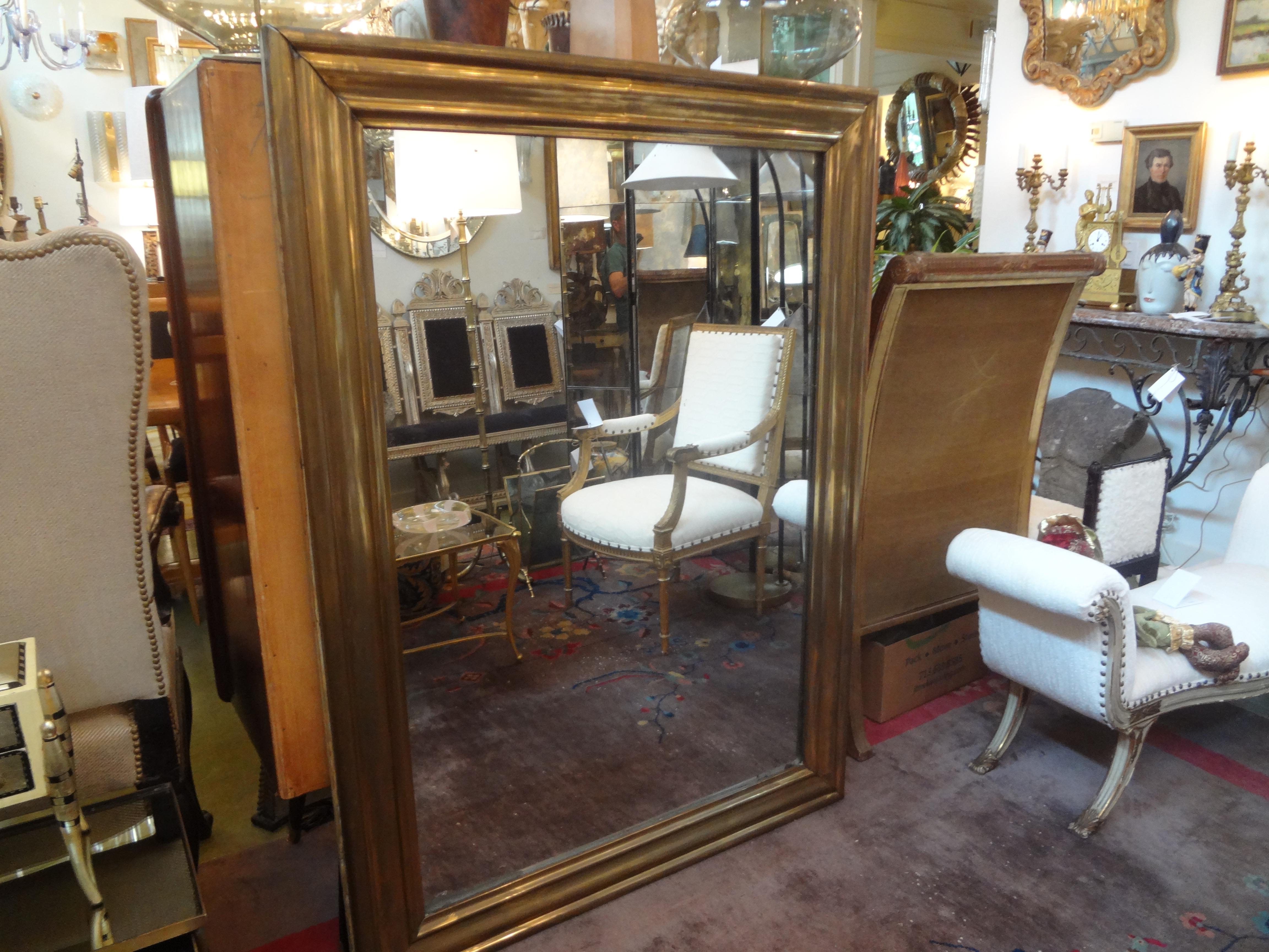 19th Century French Directoire Style Brass Mirror 6