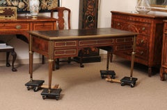 19th Century French Directoire Style Brass Mounted Bureau Plat / Writing Table