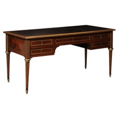19th Century French Directoire Style Brass Mounted Bureau Plat / Writing Table
