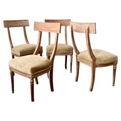 Antique 19th Century French Directoire Style Chairs in Set of Four.