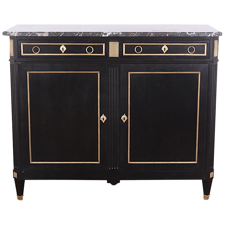 19th Century French Directoire Style Ebonized Buffet Sideboard