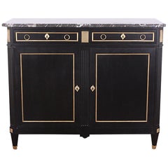 19th Century French Directoire Style Ebonized Buffet Sideboard