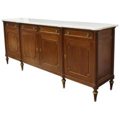 19th Century French Directoire Style Mahogany and Brass Sideboard