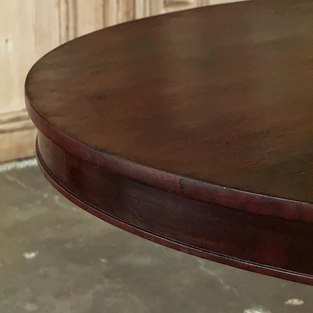 19th Century French Directoire Style Mahogany Round Dining Table 10