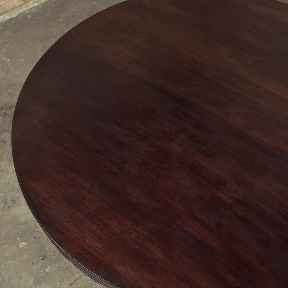19th Century French Directoire Style Mahogany Round Dining Table 12
