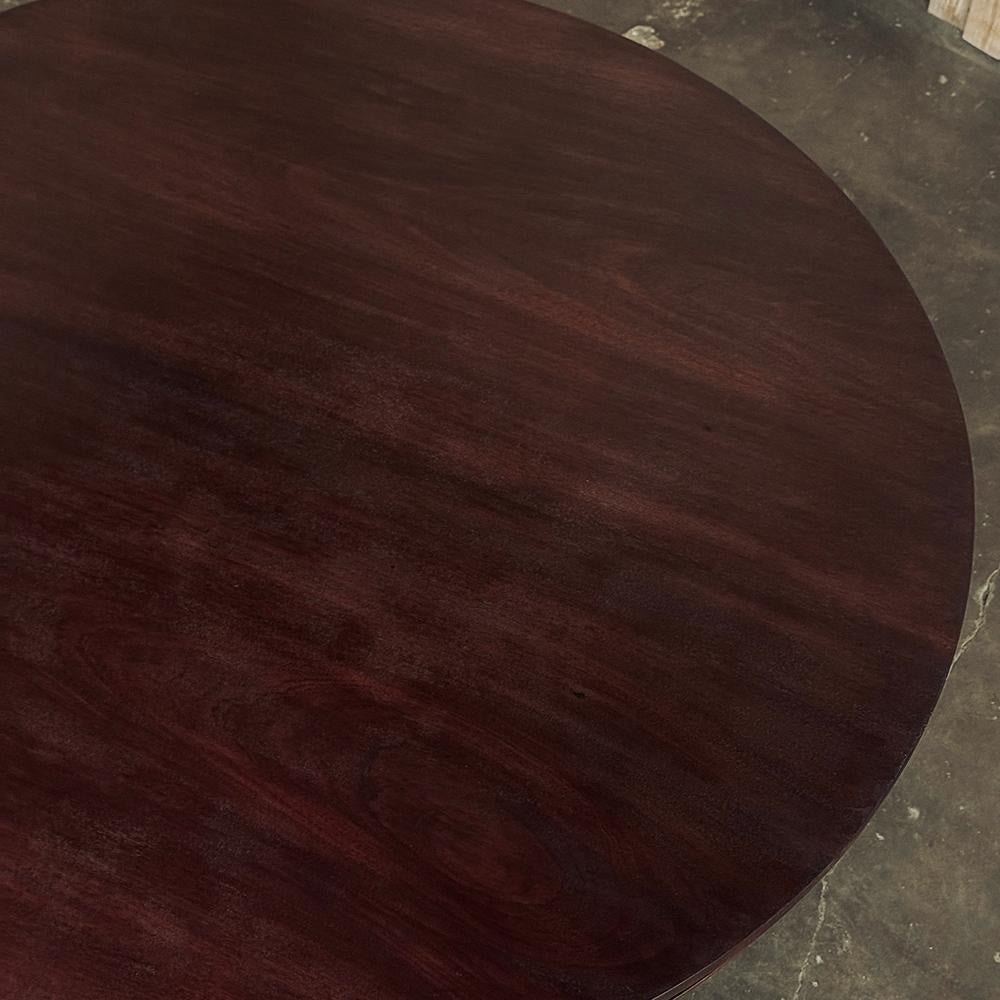 19th Century French Directoire Style Mahogany Round Dining Table 13
