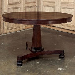 19th Century French Directoire Style Mahogany Round Dining Table