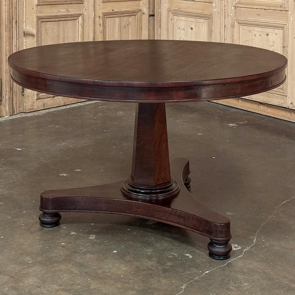 Hand-Crafted 19th Century French Directoire Style Mahogany Round Dining Table