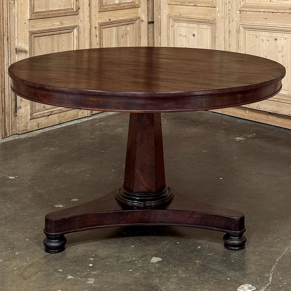 19th Century French Directoire Style Mahogany Round Dining Table 1