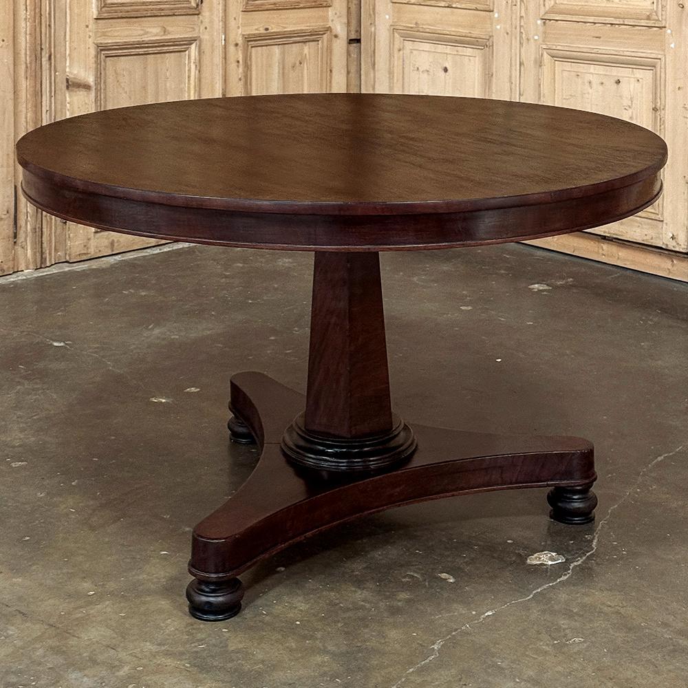 19th Century French Directoire Style Mahogany Round Dining Table 2