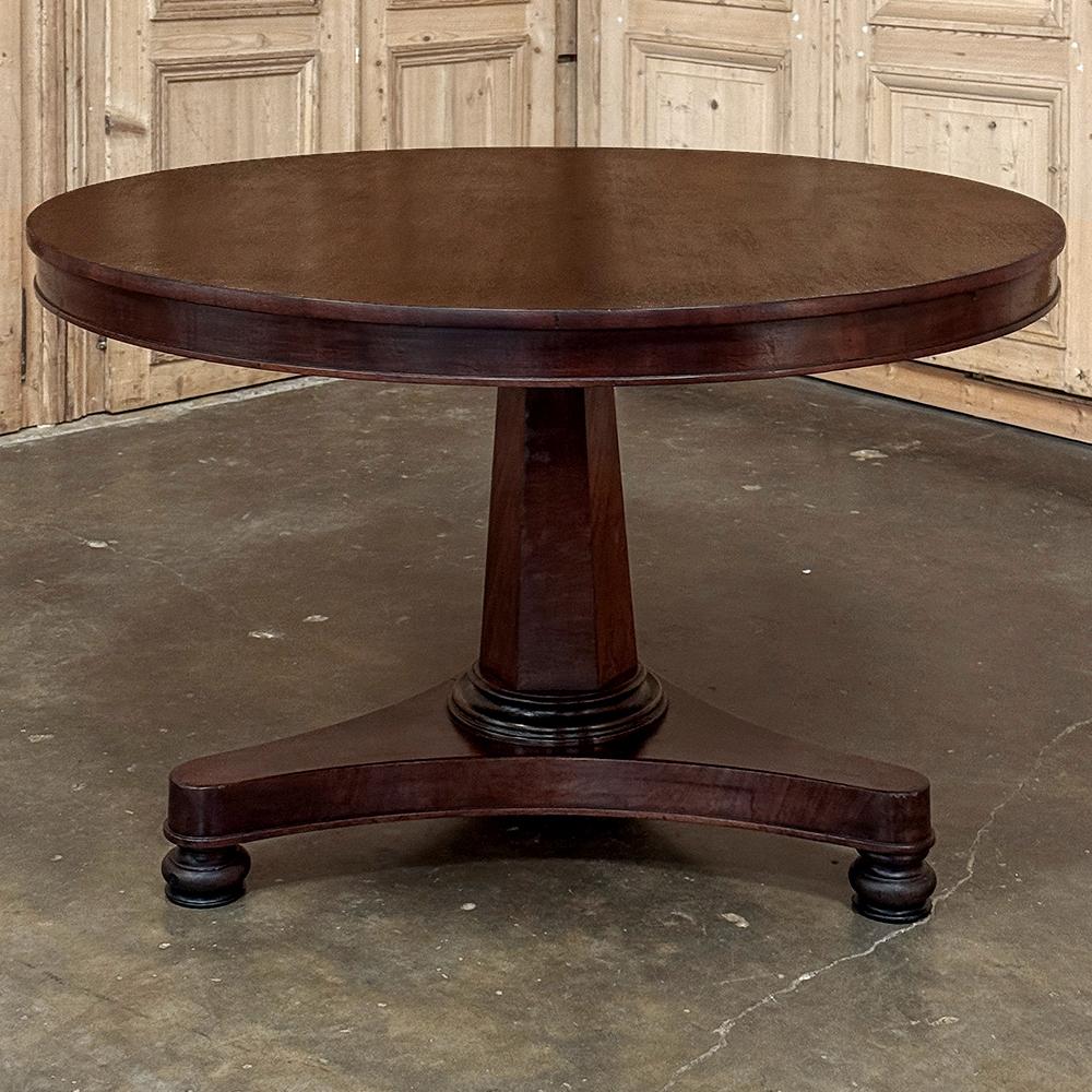19th Century French Directoire Style Mahogany Round Dining Table 3