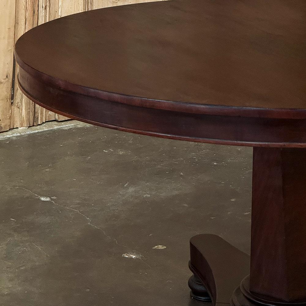 19th Century French Directoire Style Mahogany Round Dining Table 4