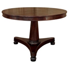 19th Century French Directoire Style Mahogany Round Dining Table