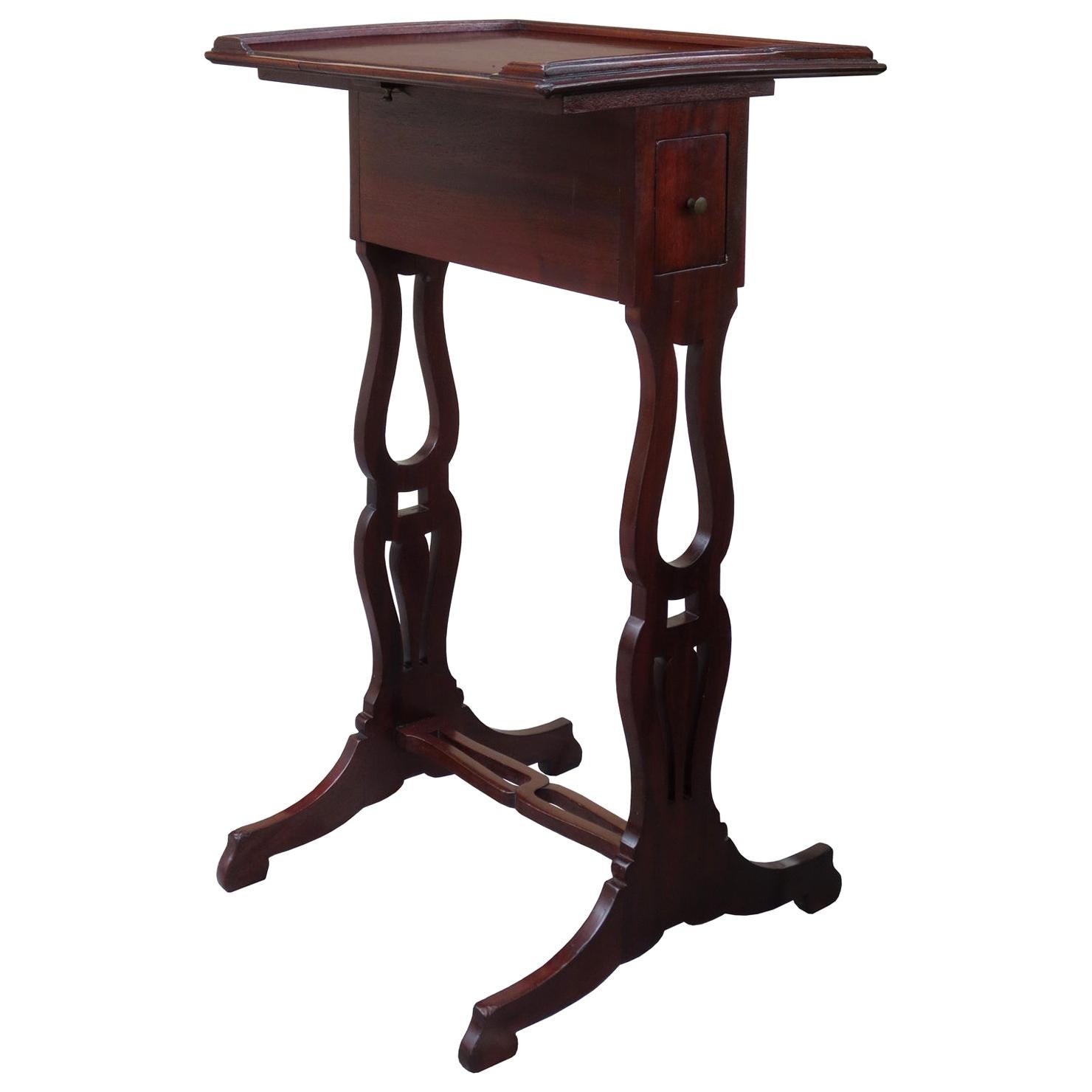 19th Century French Directoire Wood Side Table with Drawer For Sale