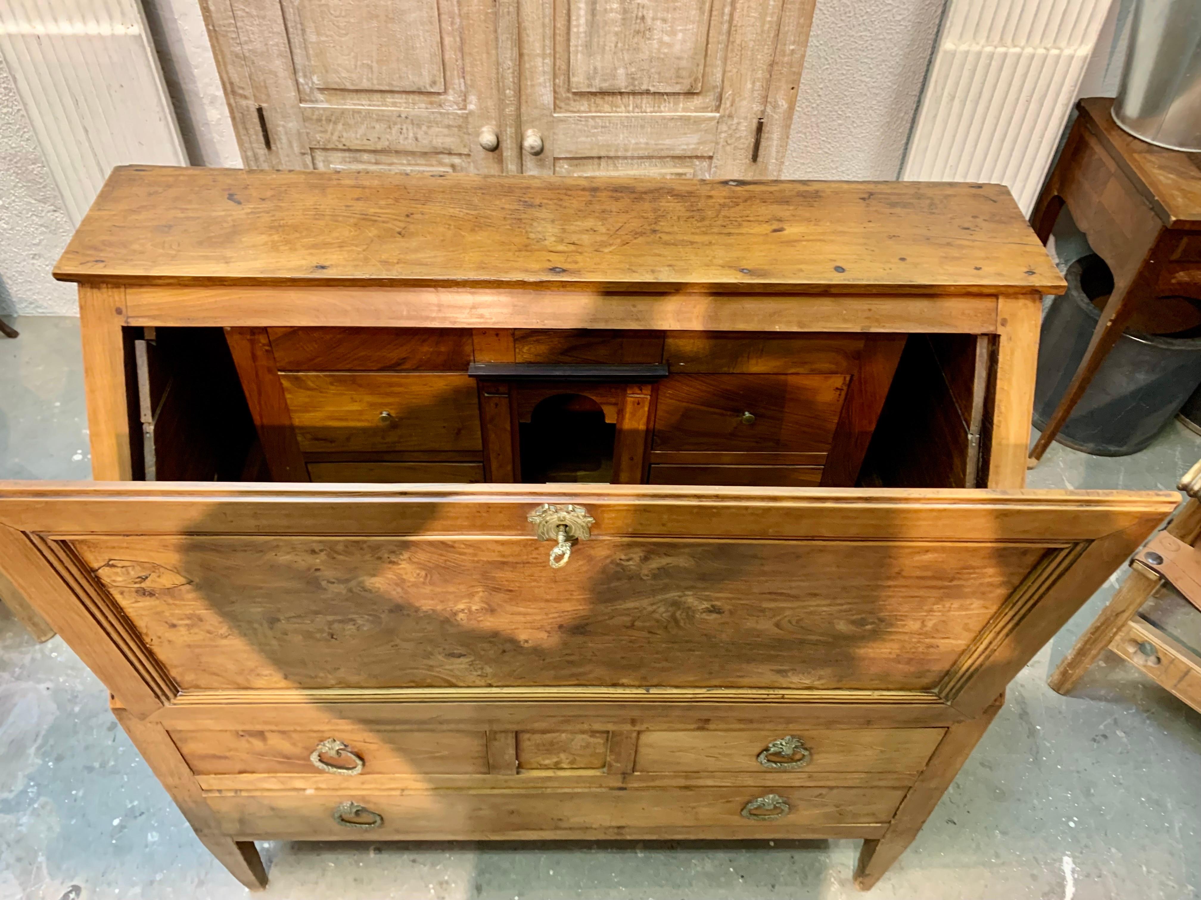 19th Century French Directory Cherry Wood Secretary Desk For Sale 9