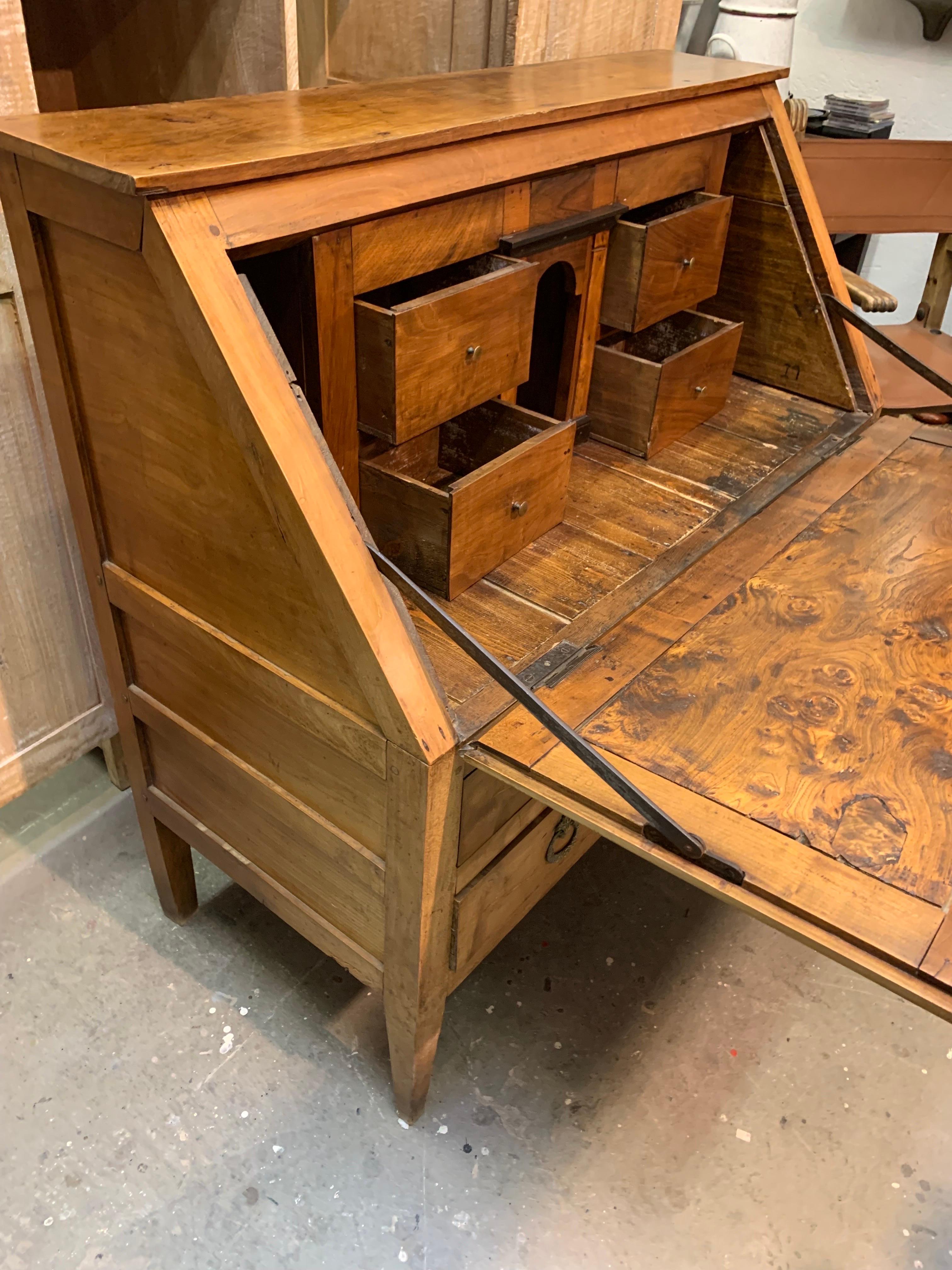 19th Century French Directory Cherry Wood Secretary Desk For Sale 13