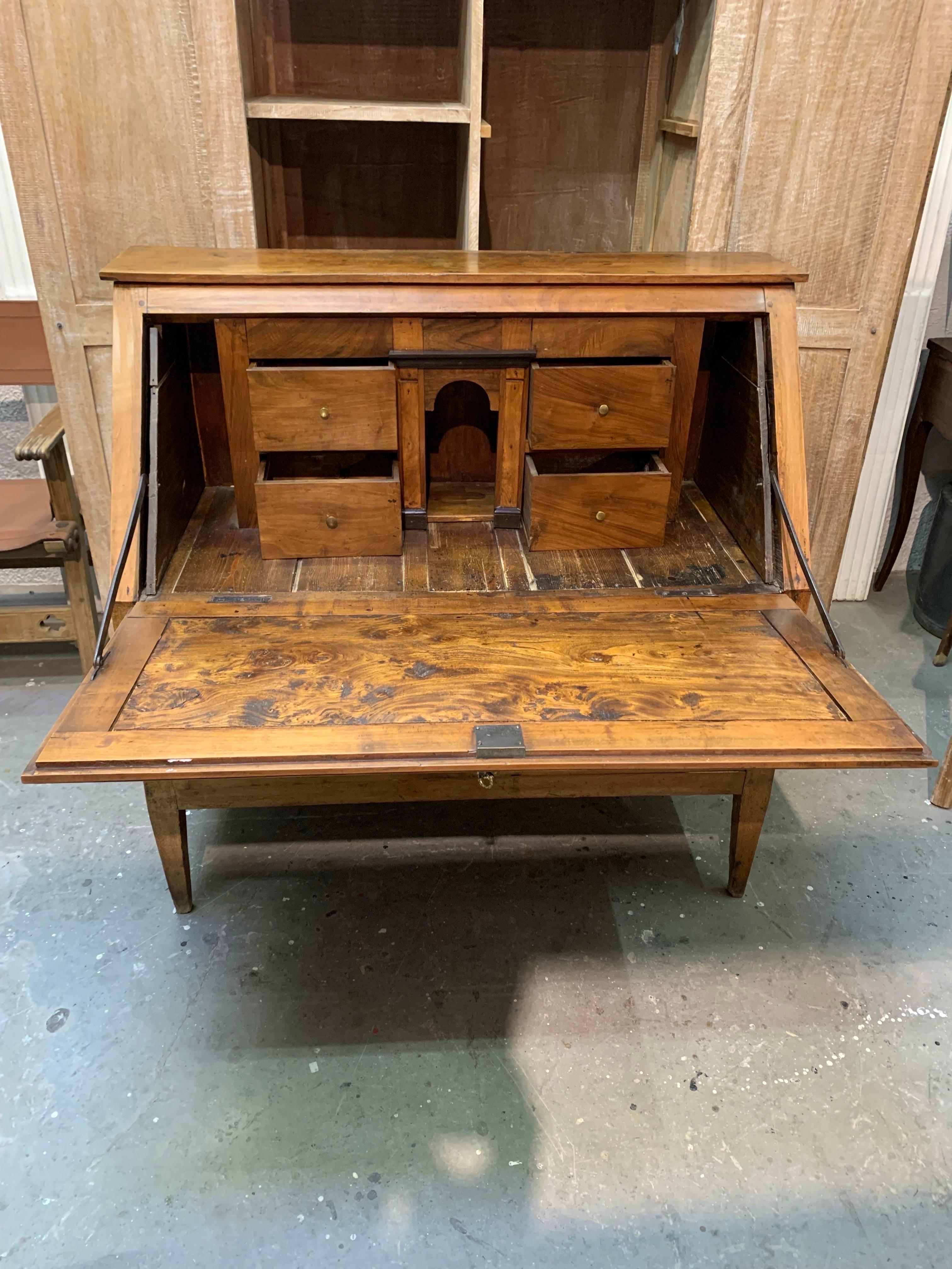 19th Century French Directory Cherry Wood Secretary Desk For Sale 14