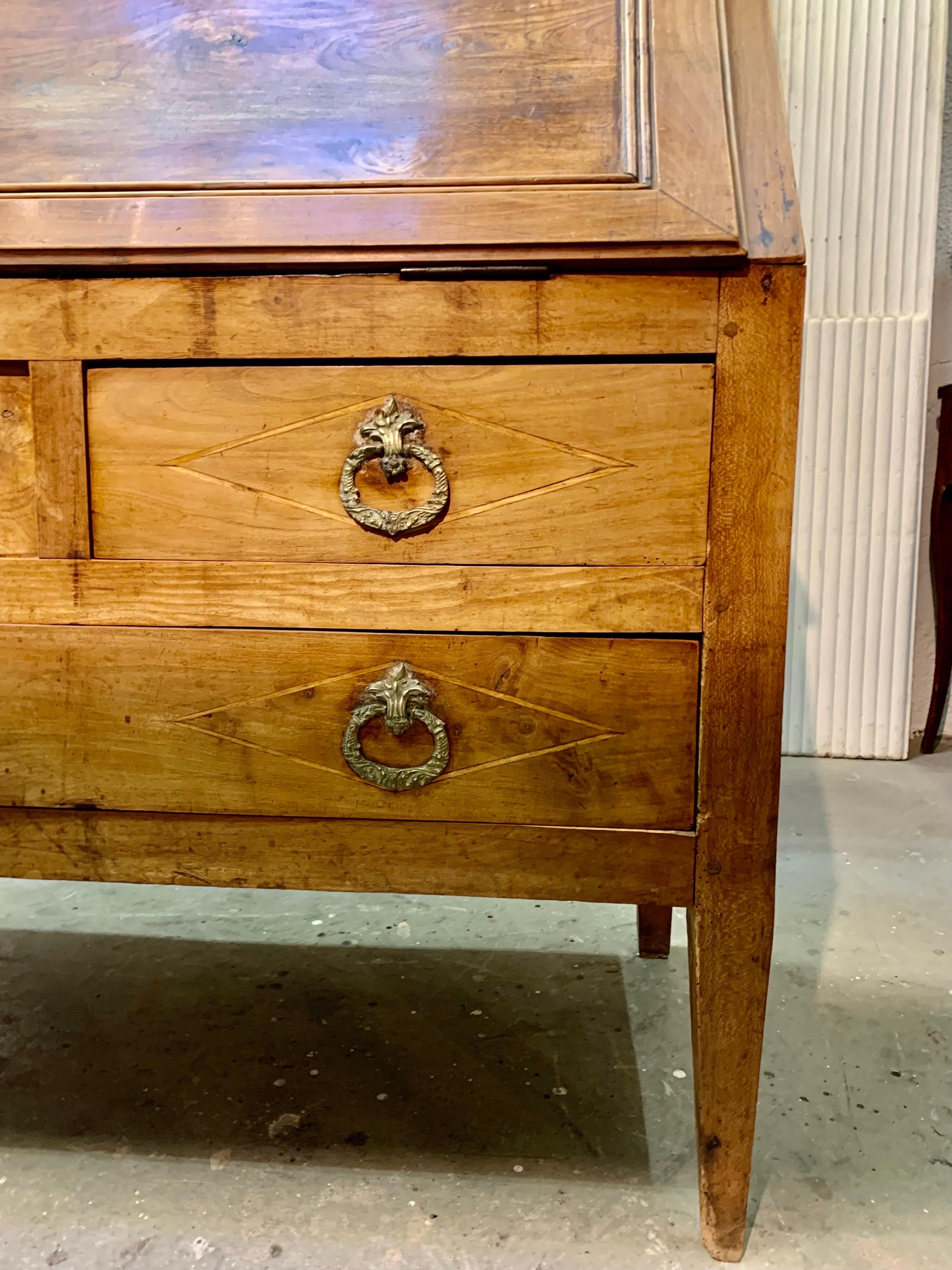 19th Century French Directory Cherry Wood Secretary Desk For Sale 1