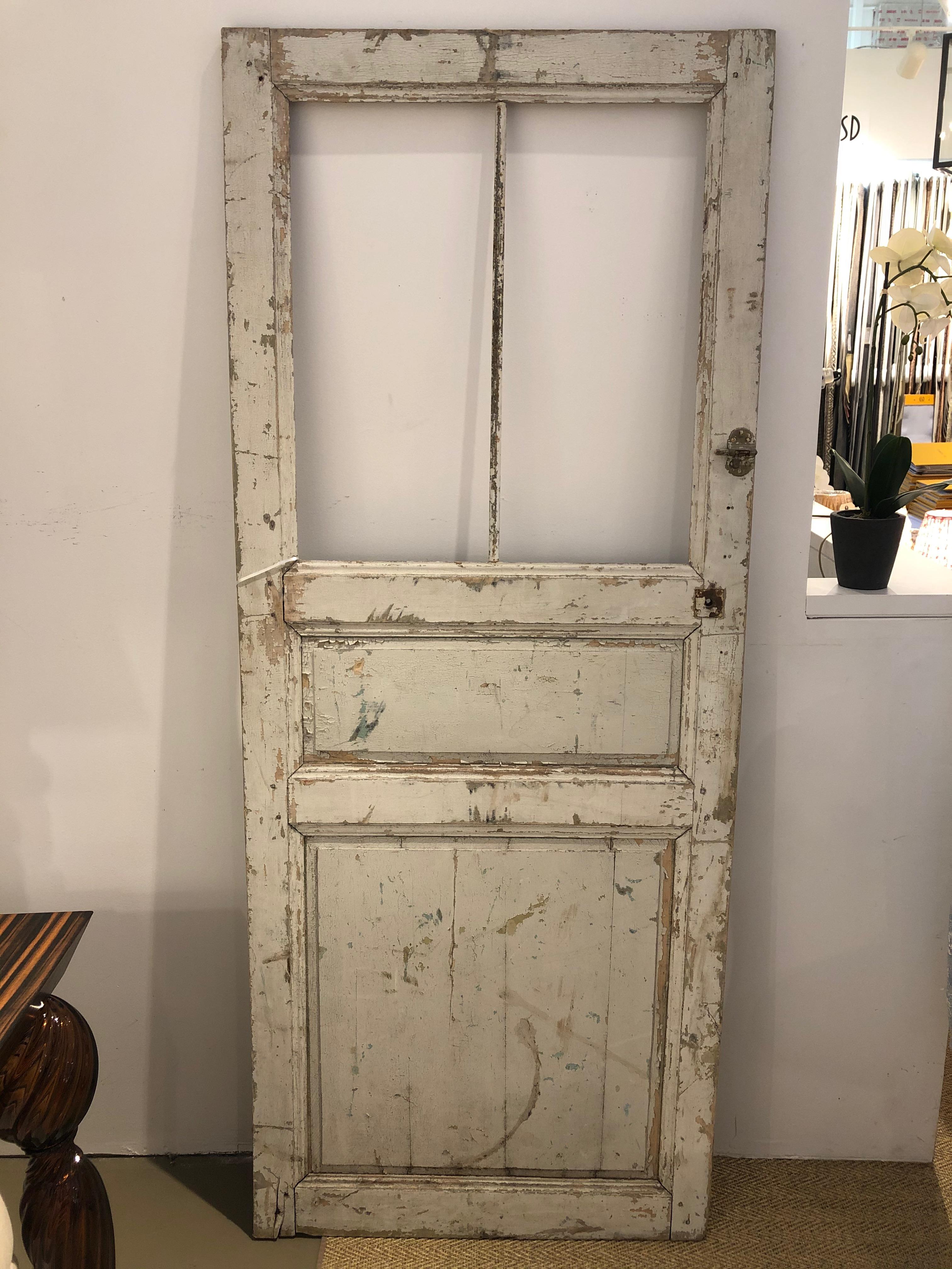 19th century French distressed painted door.