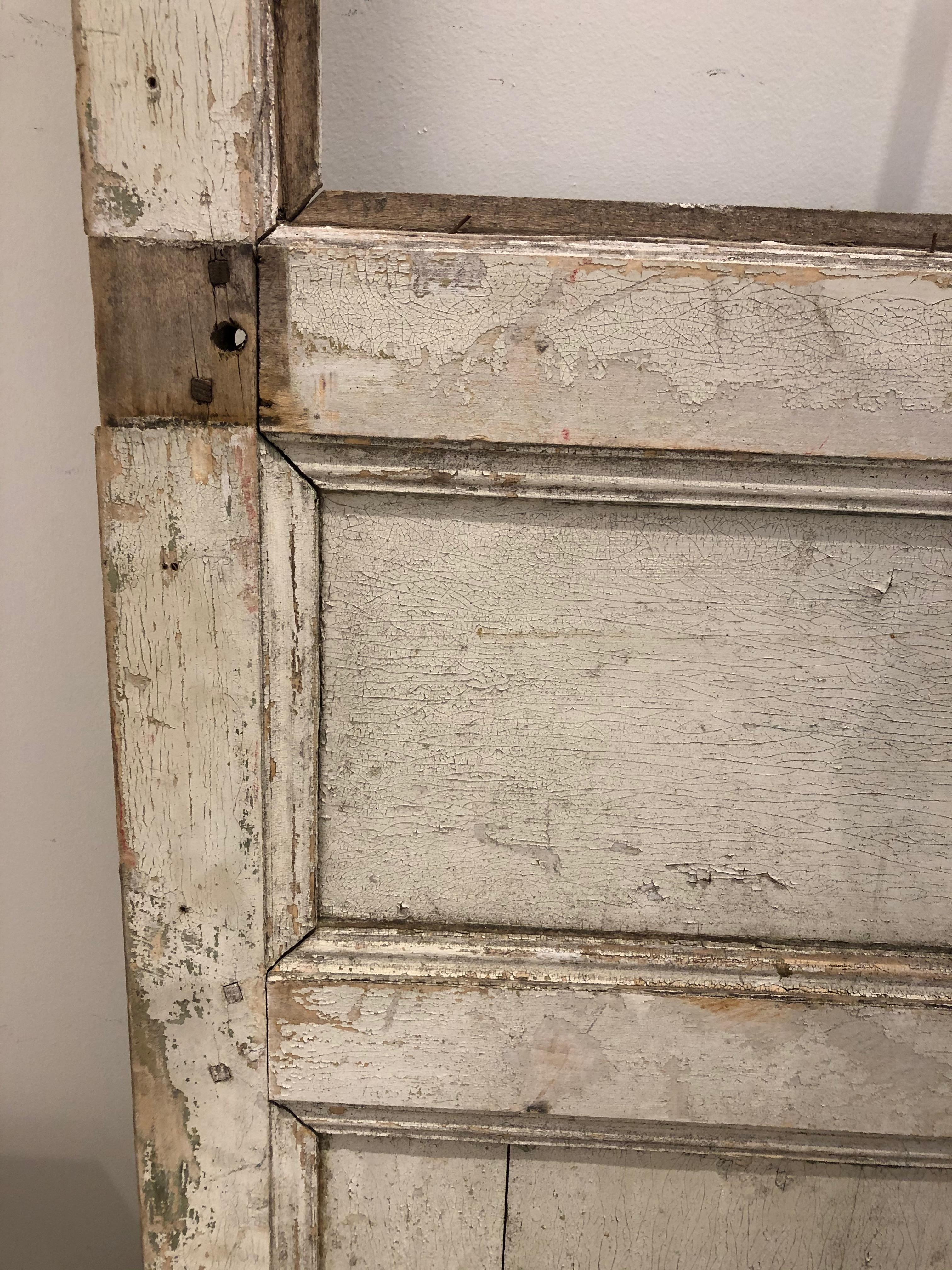 19th Century French Distressed Painted Door For Sale 3