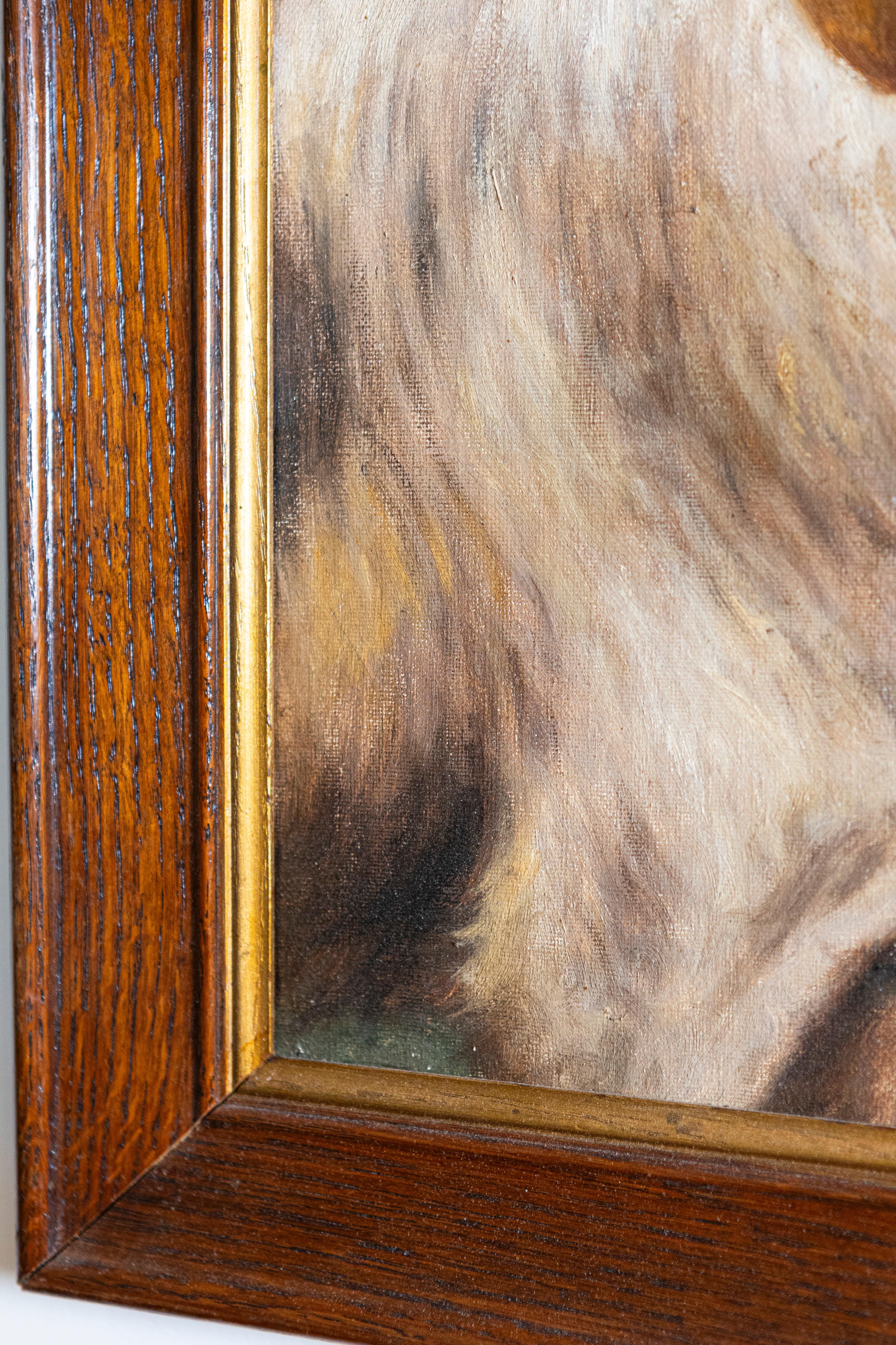 19th Century French Dog Painting In Good Condition For Sale In Atlanta, GA