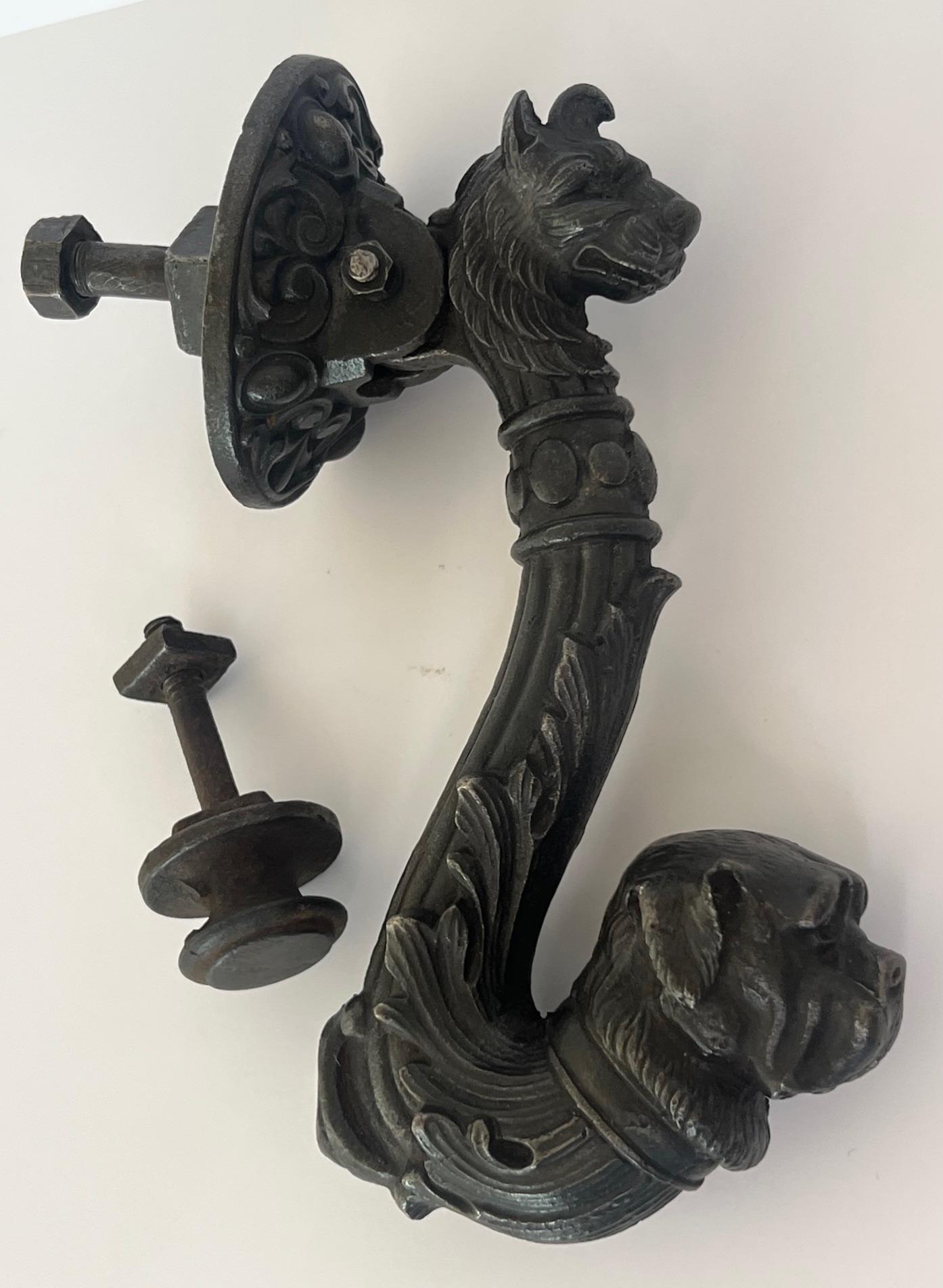 19th Century French Door Knocker With Dog im Angebot 2