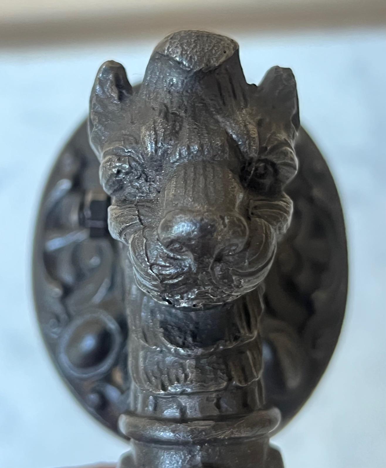 19th Century French Door Knocker With Dog im Angebot 4