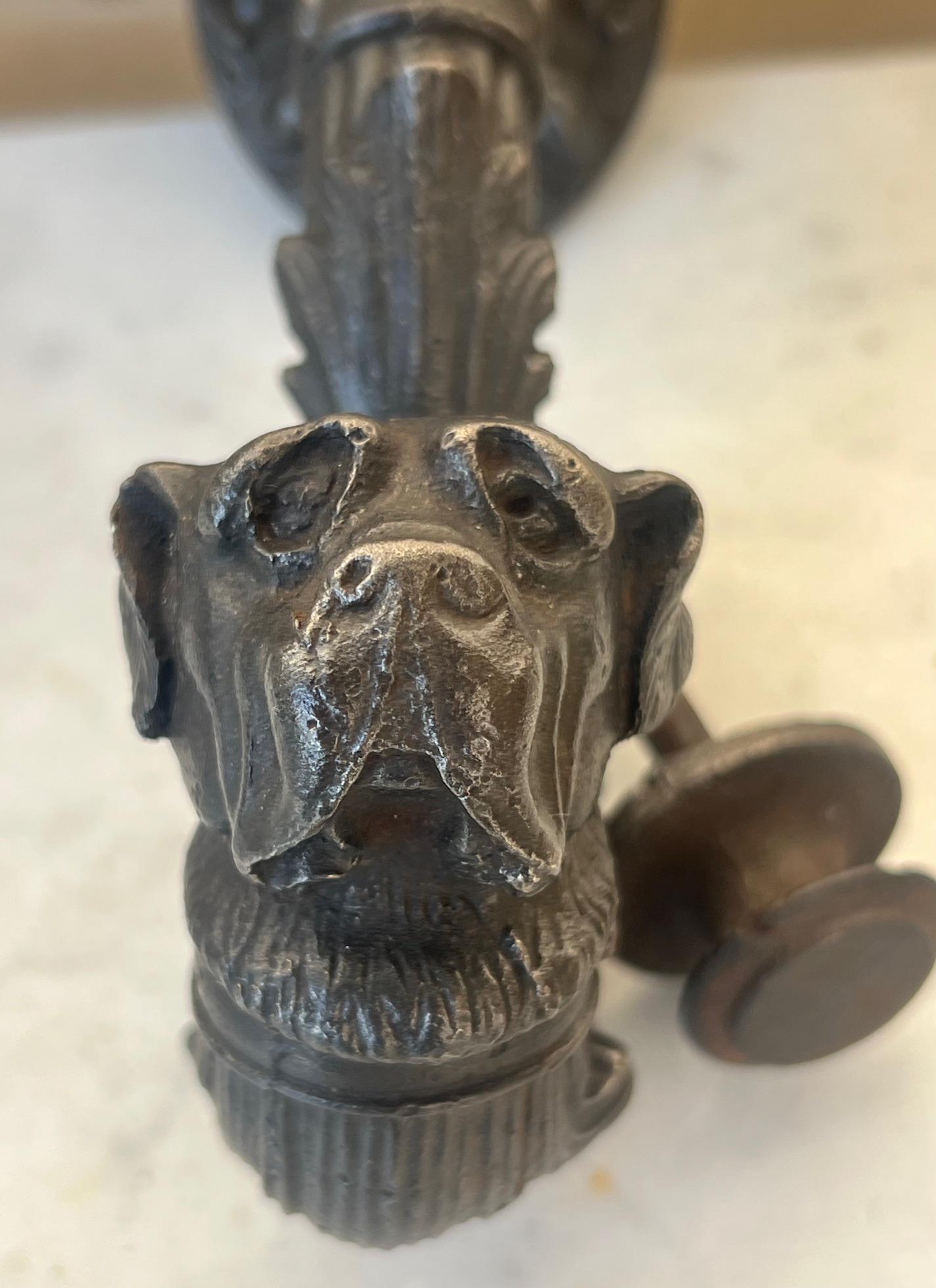 19th Century French Door Knocker With Dog (Französisch) im Angebot