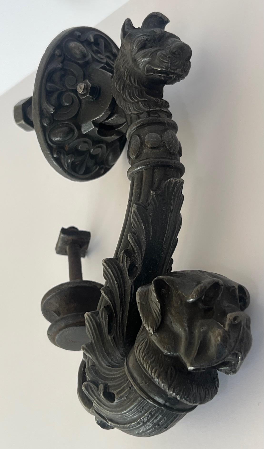 19th Century French Door Knocker With Dog im Angebot 1