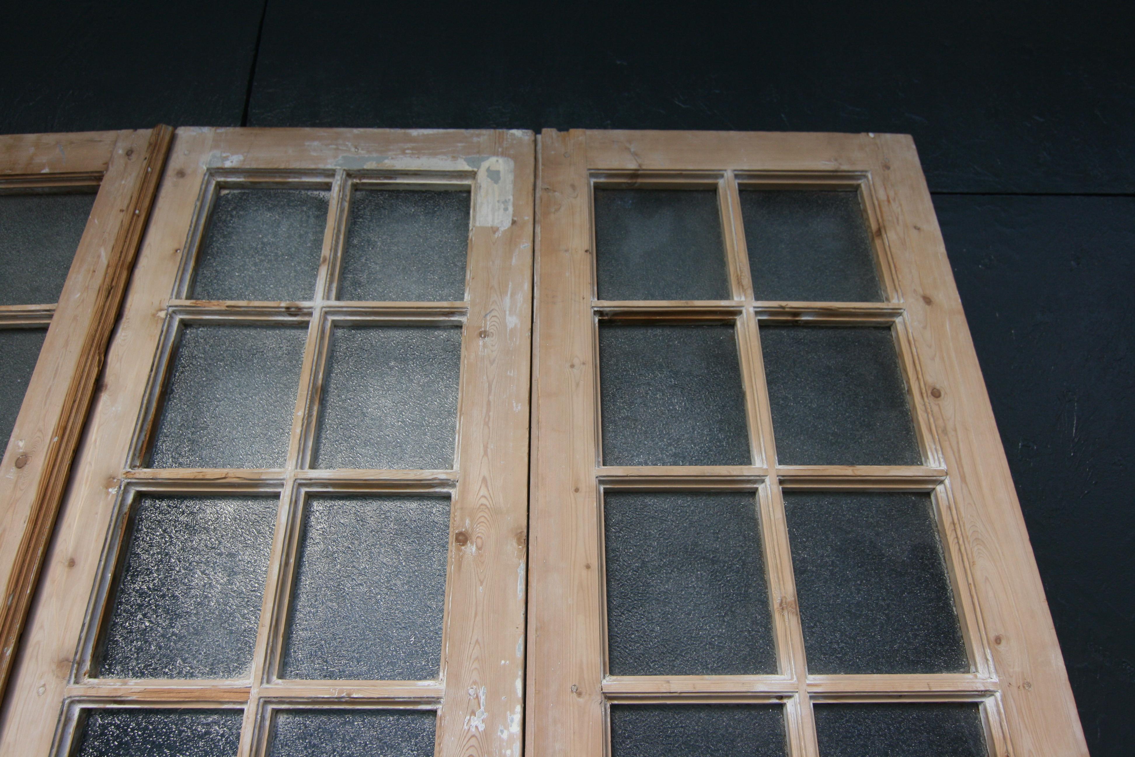 19th Century French Doors Made of Pine, Set of 7 5