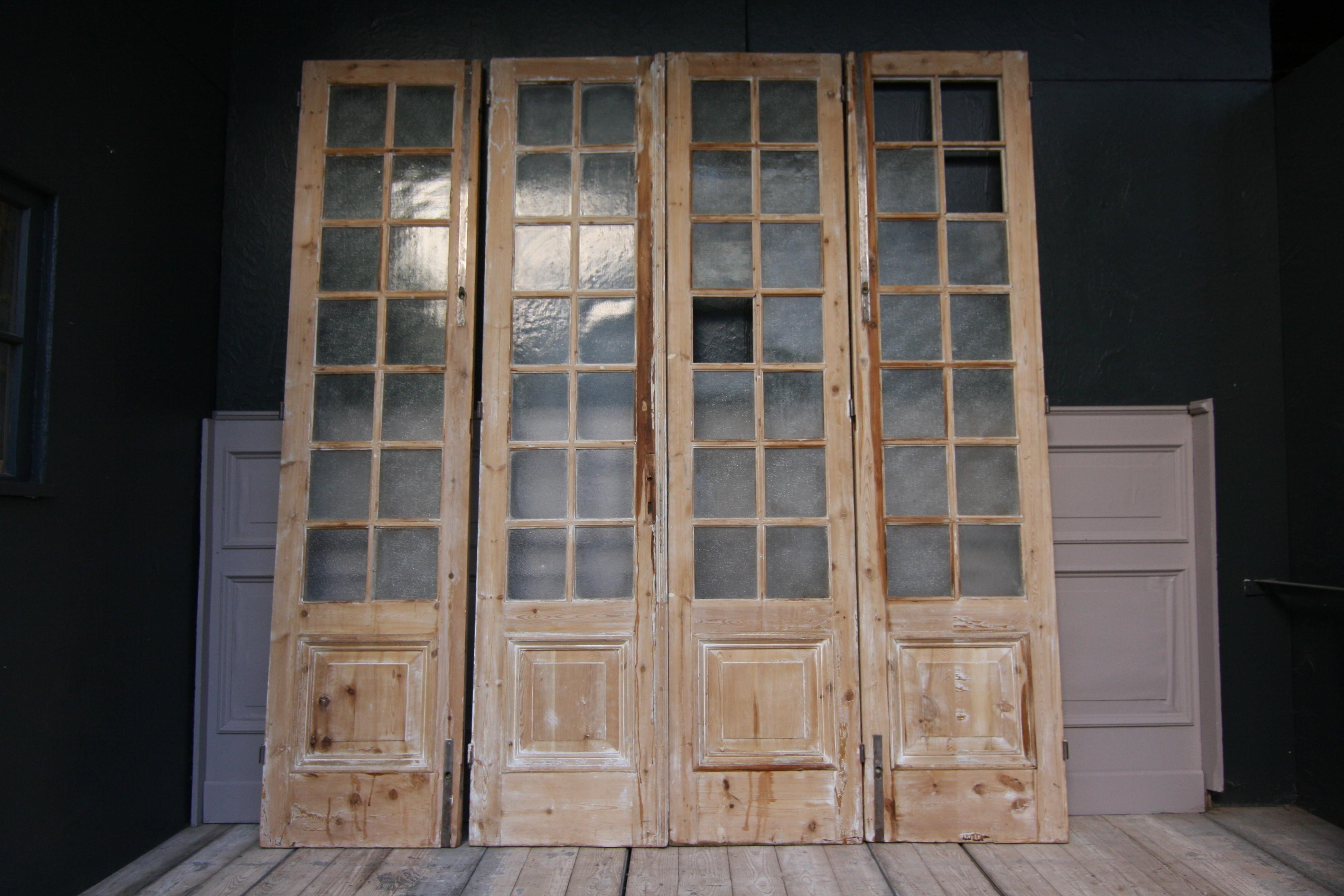 19th Century French Doors Made of Pine, Set of 7 6