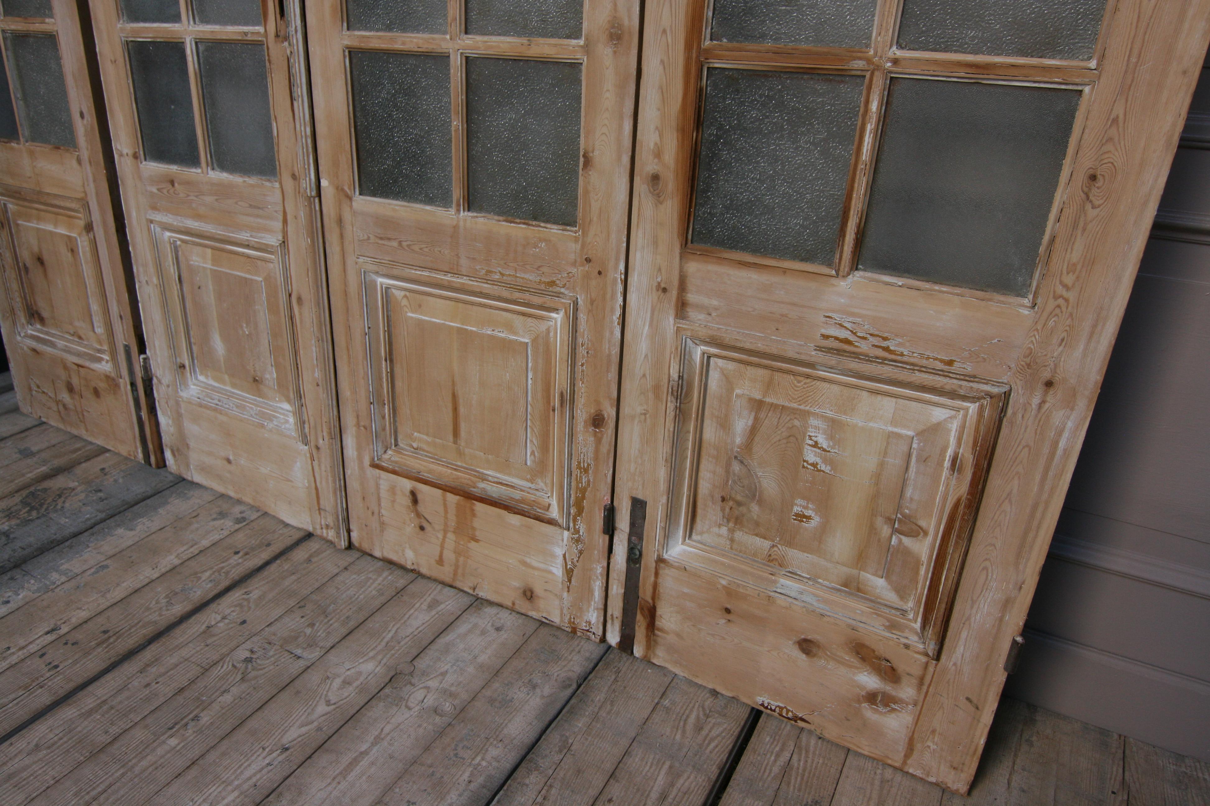 19th Century French Doors Made of Pine, Set of 7 7