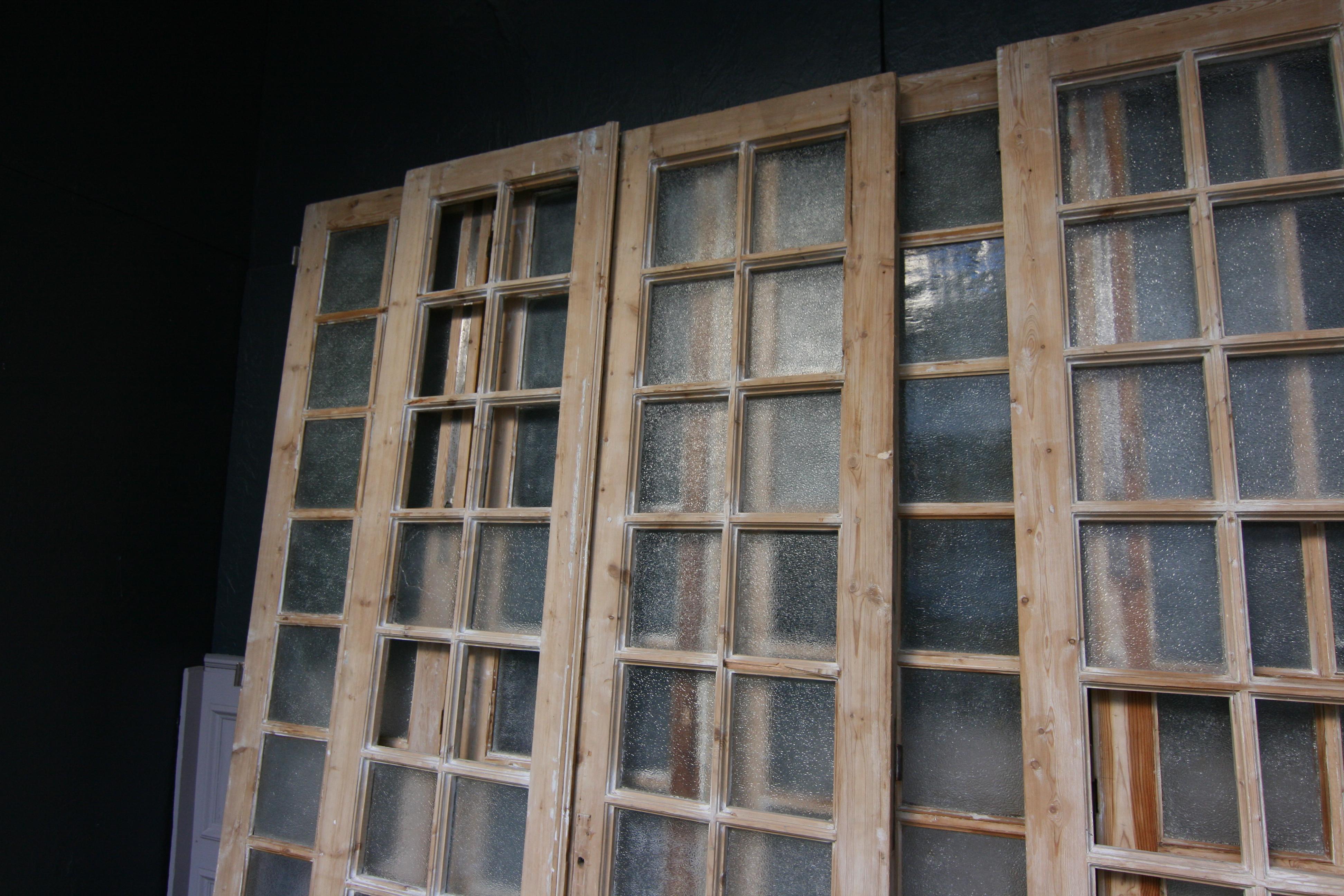 19th Century French Doors Made of Pine, Set of 7 9