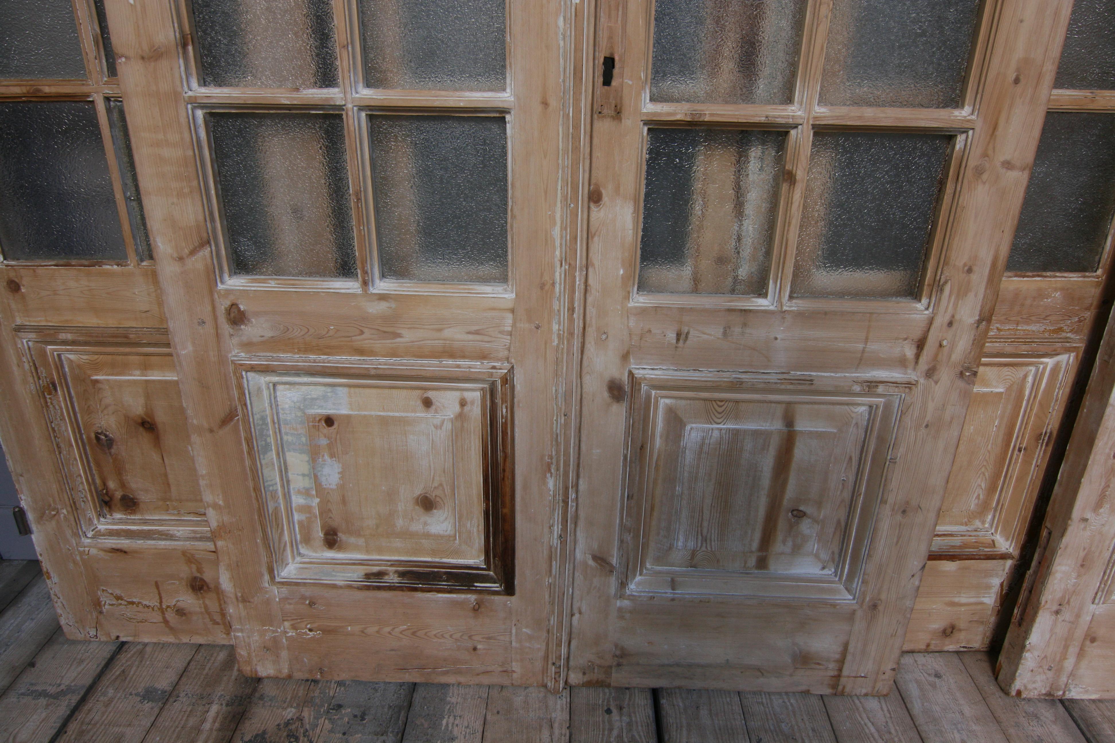 19th Century French Doors Made of Pine, Set of 7 11