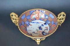 19th Century French Dore Bronze and Imari Porcelain