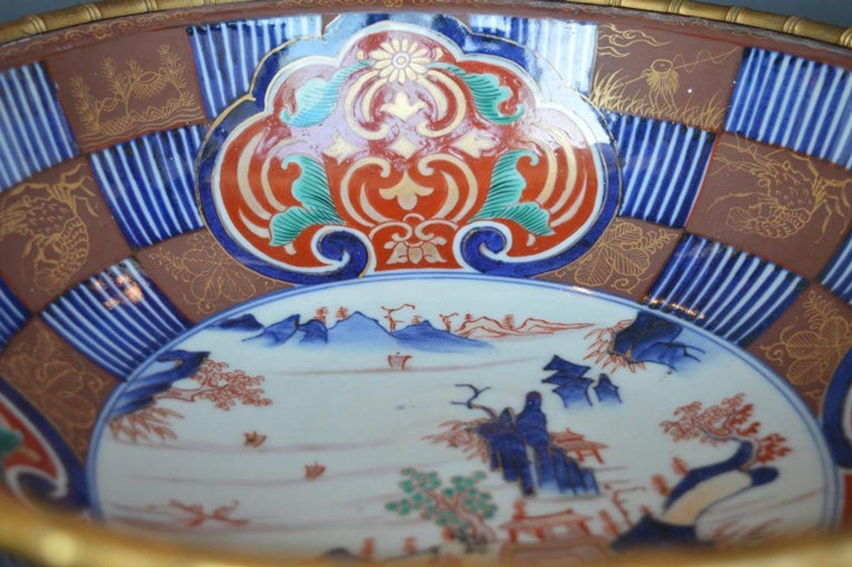 19th Century French Dore Bronze and Imari Porcelain For Sale 4