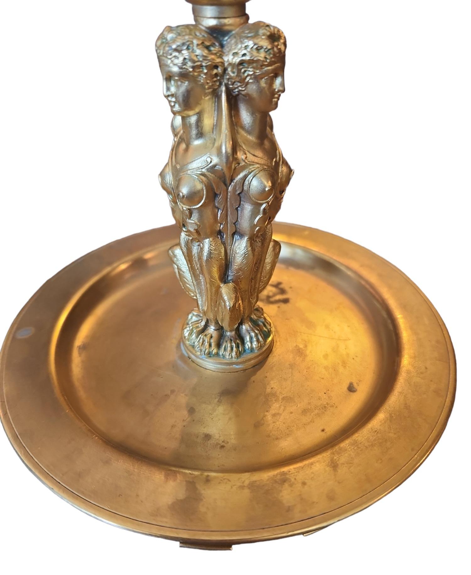 Neoclassical 19th Century French Dore Bronze Candlesticks For Sale