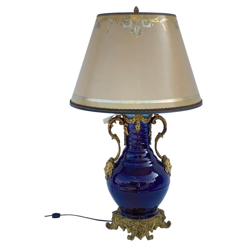 Französische dore Bronzemontierte asiatische Lampe aus dem 19. Jahrhundert