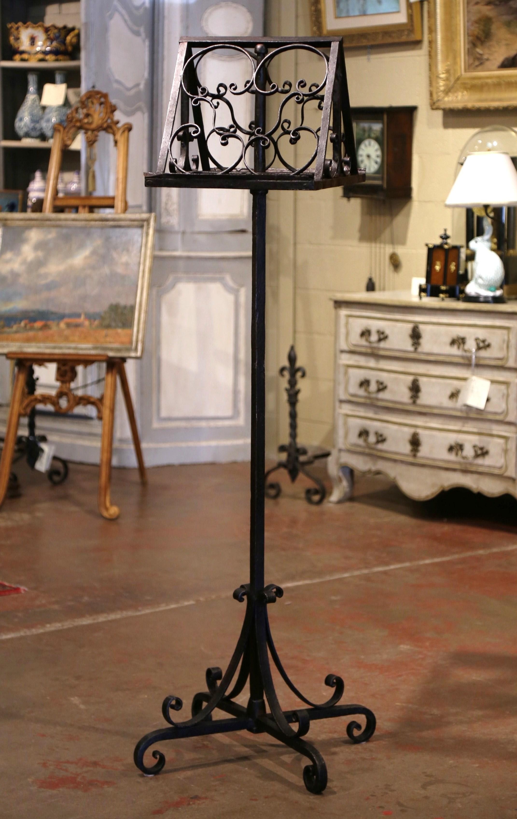 Place your Bible or music book on this tall antique stand; crafted in France circa 1880, the Gothic 