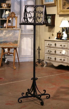 19th Century French Double-Sided Swivel Wrought Iron Music Stand Lectern