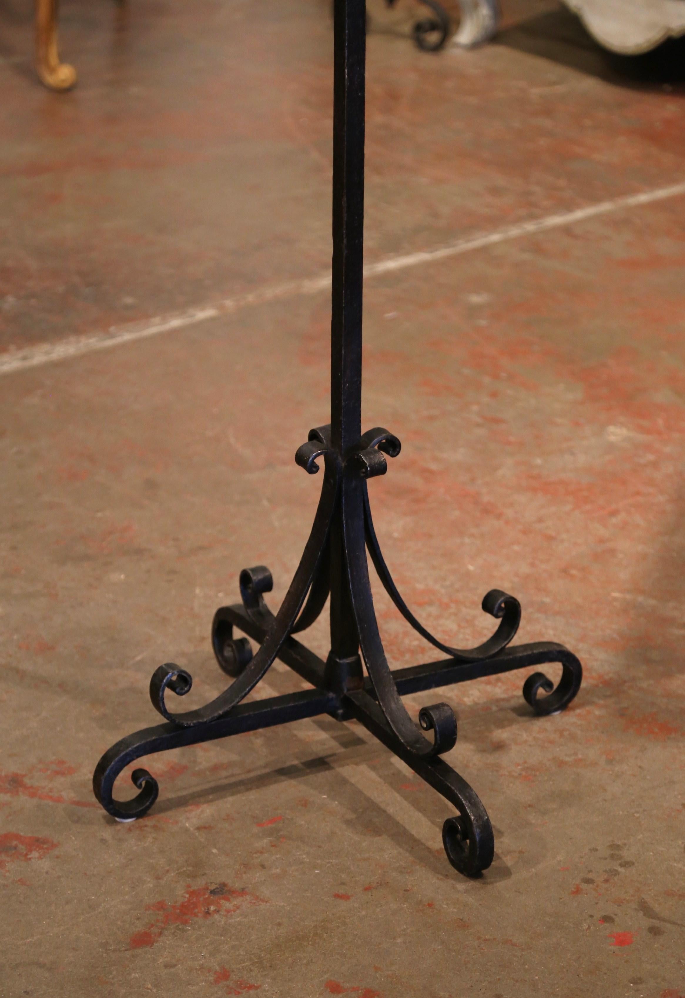Forged 19th Century French Double-Sided Swivel Wrought Iron Music Stand Lectern For Sale