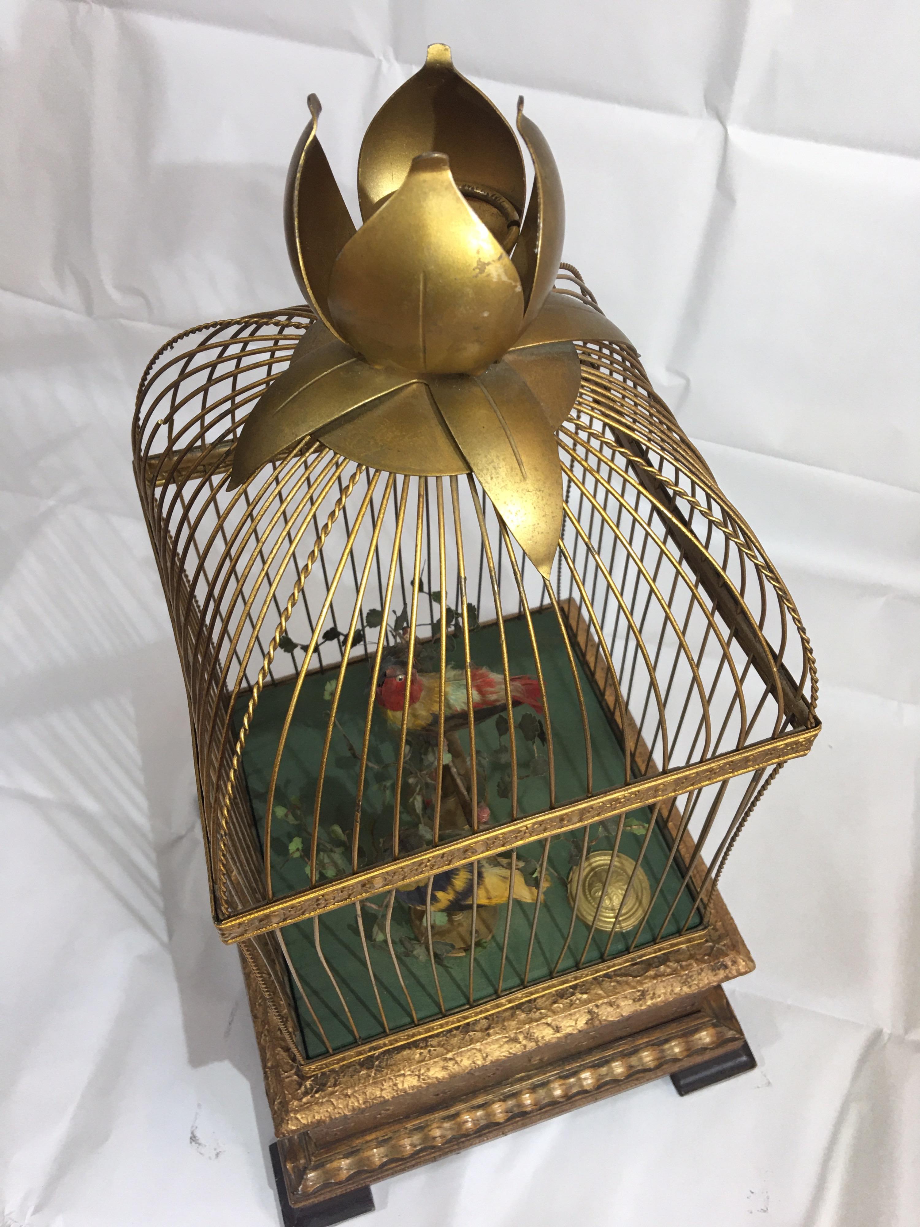 victorian singing bird in cage